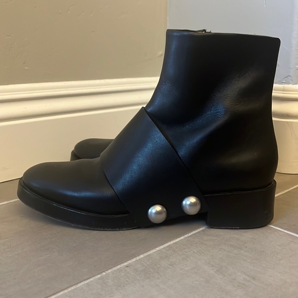 Alexander Wang Hanne Leather Ankle Boots Size 39​​​ - Picture 3 of 10